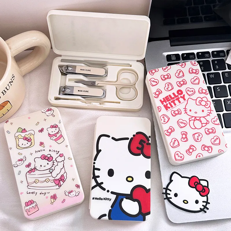 Kawaii Portable Manicure Set – Cute Nail Clipper Kit with Travel Case, Aesthetic Nail Art Tools for Girls, Students, & Dorm Room Essentials